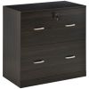 Vinsetto Lateral Filing Dresser 2 Lockable Drawers Walnut for Home Office - default