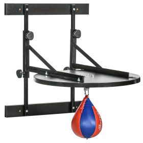 Soozier Adjustable Speed Bag Platform, Wall Mounted Speed Bags for Boxing with 360Â°Swive and 10" Speedbag, Black - Black