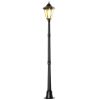 Outsunny 94.5" Outdoor Solar Lamp Post Light, Aluminum Floor Lamp, Solar Powered Vintage Street Light for Garden, Lawn, Pathway, Driveway, Black - Bla