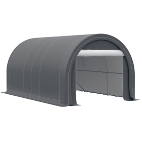 Outsunny 16' x 10' Carport, Heavy Duty Portable Garage / Storage Tent with Large Zippered Door, Anti-UV PE Canopy Cover for Car, Truck, Boat - default
