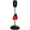 Qaba Kids Punching Bag with Stand & Boxing Gloves for Boys & Girls Ages 5-10, Black - Black