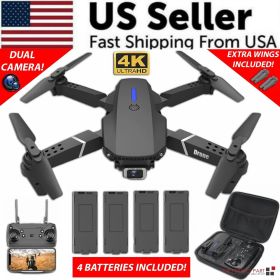 2023 New RC Drone With 4K HD Dual Camera WiFi FPV Foldable Quadcopter +4 Battery - Default Title