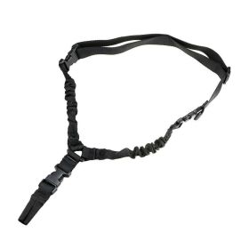 Heavy Duty Tactical Single Point Gun Rifle Sling Adjust & Quick Detach QD Buckle - Black