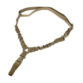 Heavy Duty Tactical Single Point Gun Rifle Sling Adjust & Quick Detach QD Buckle - Khaki