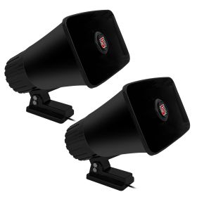 5Core Indoor Outdoor PA Horn Speaker Pair 8 x 5 Inch Loud PA System 8 Ohm 65W Loud Siren Audio - Black