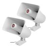 5Core Indoor Outdoor PA Horn Speaker Pair 8 x 5 Inch Loud PA System 8 Ohm 65W Loud Siren Audio - White
