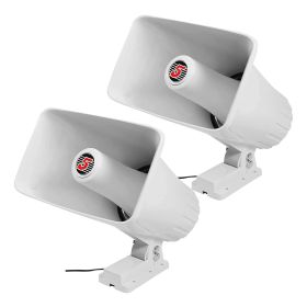 5Core Indoor Outdoor PA Horn Speaker Pair 8 x 5 Inch Loud PA System 8 Ohm 65W Loud Siren Audio - White