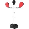 Soozier Boxing Bag with Stand, Adjustable Height Punching Speed Bag with 2 Target Arms, for Training, Exercise, Black - Black