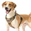 Dog Harness for Large Dogs No Pull Tactical Dog Harness Adjustable Pet Vest - Brown