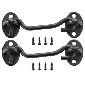 VEVOR Hook and Eye Gate Latch 2 Pack Barn Door Latch Hook with Mounting Screws - 201 Stainless Steel
