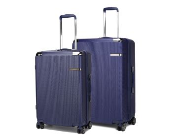 MKF Collection Tulum Large and Extra Large Check-in Spinner with TSA Security Lock by Mia k - Navy - Polycarbonate