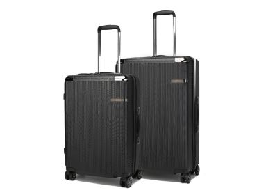MKF Collection Tulum Large and Extra Large Check-in Spinner with TSA Security Lock by Mia k - Black - Polycarbonate
