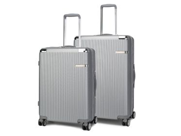 MKF Collection Tulum Large and Extra Large Check-in Spinner with TSA Security Lock by Mia k - Silver - Polycarbonate