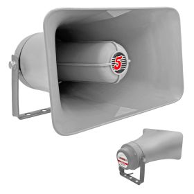 5 CORE 6" x 10" Outdoor PA Horn Loudspeaker 20 Watt RMS (200W PMPO) Loud Sound Megaphone Driver Horns w 400Hz-5KHz Frequency 8 Ohm Waterproof Weatherp