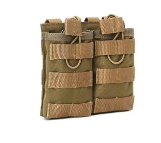 Molle Open Top Double Triple Mag Pouch - Khaki - Double