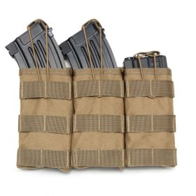 Molle Open Top Double Triple Mag Pouch - Khaki - Triple
