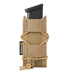 9mm Molle Mag Pouch Open-Top Pistol Mag Pouch Adjustable Mag Pouch Compatible With Various MOLLE Tactical Belts - Single - Brown