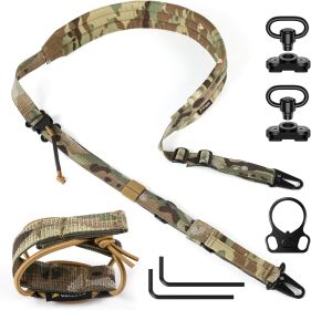 QD Sling 2 Point Sling Quick Adjust Gun Sling With HK Hook Soft Shoulder Pad Sling, Rifle Sling For Hunting Tactical Strap - CP