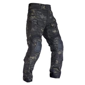 VOTAGOO G3 Combat Pants with Knee Pads Tactical Military Trousers Hunting Multicam Pants for Men Rip-Stop Airsoft Gear - Black - 36