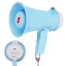 5 Core Megaphone Bullhorn Speaker 15W Mini Battery Power Bull horn w Siren 400 Yard Range - HW 1 - HW 1 SKY BLU