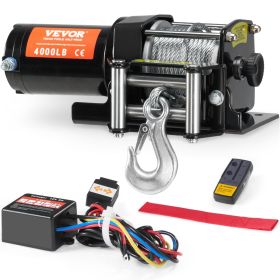 VEVOR Electric Winch ATV UTV 4000 lb Steel Cable IP55 Waterproof Remote Control - Default
