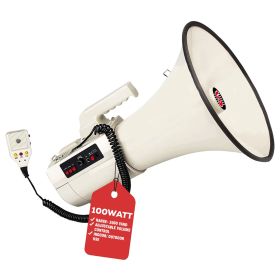 5 Core Megaphone Bullhorn Speaker 100W Professional Bull Horn Battery Power Cheer Megafono 2000 Yard Range Loudspeaker W Siren Recording Ergonomic Han