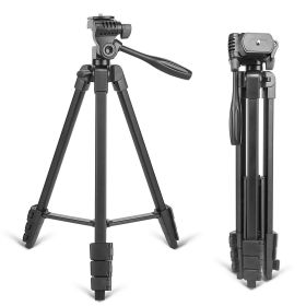 Portable Tripod with Phone Clip and Bluetooth Remote Black--YS - as picture