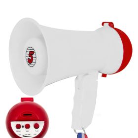 5 Core Megaphone Bullhorn Speaker 15W Mini Battery Power Bull horn w Siren 400 Yard Range - HW 1 - HW 1