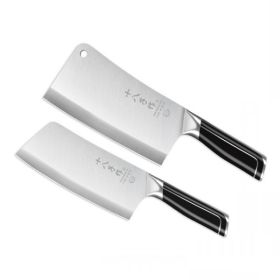 Shibazizuo;  Dianrui triple steel double knife suit(Bone Chopper+kitchen knife);  not easy to rust;  durable - Black