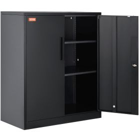 VEVOR Metal Storage Cabinet with 2 Magnetic Doors and 2 Adjustable Shelves, 200 lbs Capacity per Shelf, Locking Steel Storage Cabinet, 42'' Metal Cabi