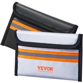 VEVOR Fireproof Document Bag, 2 pcs 8"x5" Fireproof Money Bag 2000Â°F, Fireproof and Waterproof Bag with Zipper and Reflective Strip, for Money, Docum