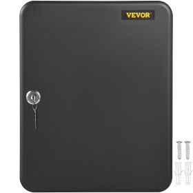 VEVOR Key Cabinet, Key Lock Cabinet Steel, Q235 Steel Key Storage, Wall Mounted Key Storage Box, Black Key Box Organizer for School, Office, Hotel, Ba