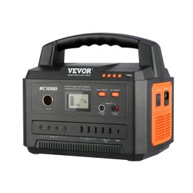 VEVOR Portable Power Station Solar Generator 999Wh 1000W with 12 Charging Ports - Default