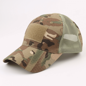 Military-Style Tactical Patch Hat with Adjustable Strap | Breathable and Unisex - Light Camo
