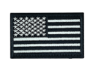 Tactical USA Flag Patch with Detachable Backing - Black & White