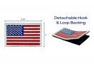 Tactical USA Flag Patch with Detachable Backing - Red White & Blue