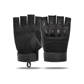 Tactical Fingerless Airsoft Gloves for Outdoor Sports - Black - M