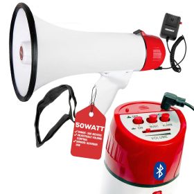 5Core Megaphone Bullhorn Speaker 50W Bull Horn Cheer Megafono 300M - 20RF BT