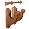 Gun Rack Wall Mount Hold Up Displays Horizontal Gun Rack and Shotgun Hooks Store Rifle Shotgun Bow Real Hardwood Hanger Light - Teslyar