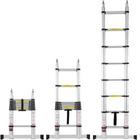 Telescoping Extension Ladder 16.5FT A-Shape w/ Stabilizer Bar for RV - 16.5 ft