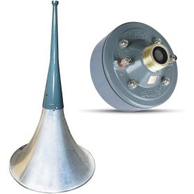 5 Core Indoor Outdoor PA Horn Speaker - Waterproof Long Range Trumpet Horn 22 Inch + Driver Compression Unit 60 Watts RMS (600W PMPO) - TRUMPET 22 + D