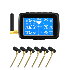 PSU901T6NF  Solar Tire Pressure Built-in Sensor for 6-Wheel Trucks, RVs, Trailers, Buses, and Engineering Vehicles with 6-38 Tire Count Display, Solar