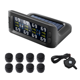 PST601P8TP Solar Tire Pressure Sensor 8-wheeled trucks, RVs, trailers, buses, engineering vehicles 6-38 tire digital display repeater signal>40m solar