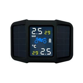 PSC410  Motorcycle Tire Pressure Sensor, Solar Digital TMPS 160mAh External Tire Pressure Monitoring 3.2-inch LCD Bluetooth 5.0 Tire Pressure Monitori