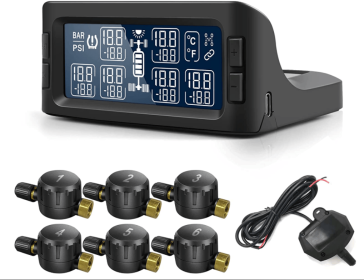 PST601PSU6   Solar Tire Pressure Sensor 6-wheeled trucks, RVs, trailers, buses, engineering vehicles 6-38 tire digital display repeater signal>40m sol