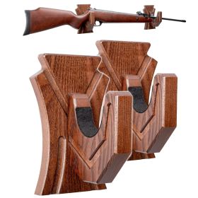 Gun Rack Wall Mount Hold Up Displays Horizontal Gun Rack and Shotgun Hooks Store Rifle Shotgun Bow Real Hardwood Hanger - Teslyar
