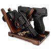 Wood Pistol Rack for Gun Safe Gun Storage for 2 Handguns or Revolvers Gun Safe Accessory Gun Safe Organizer Cabinet Storage Handmade from Ash Wood Gre