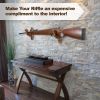 Gun Rack Wall Mount Hold Up Displays Horizontal Gun Rack and Shotgun Hooks Store Rifle Shotgun Bow Real Hardwood Hanger Brown - Teslyar
