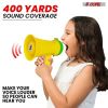 5 Core Megaphone Bullhorn Speaker 15W Mini Battery Power Bull horn w Siren 400 Yard Range - HW 1 - HW 1 YLW