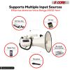 5 Core Megaphone Bullhorn Speaker 100W Professional Bull Horn Battery Power Cheer Megafono 2000 Yard Range Loudspeaker W Siren Recording Ergonomic Han